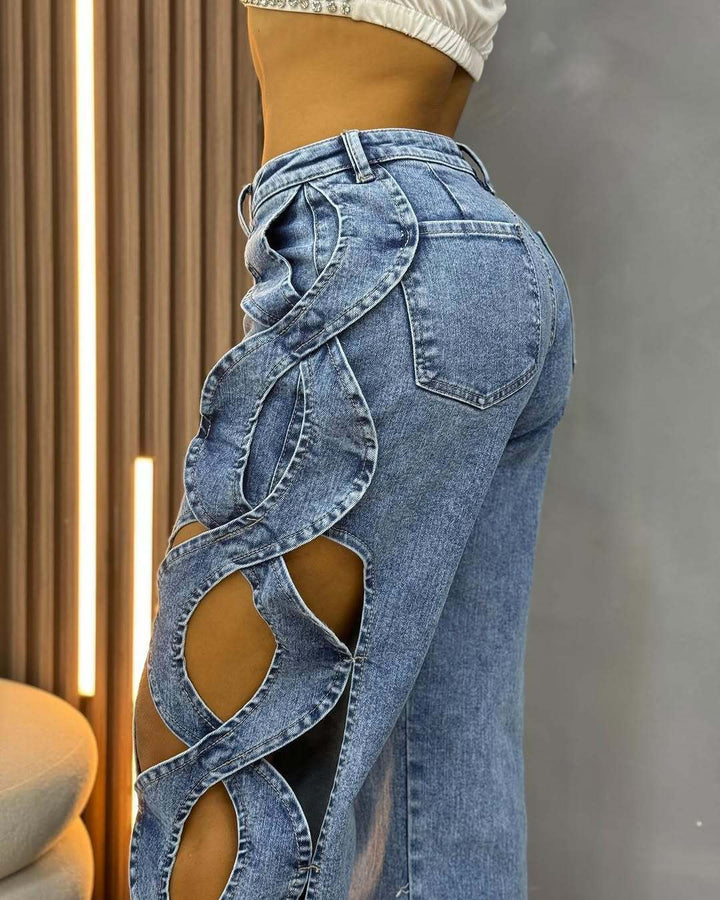 S-Curve Cutout Denim Pants
