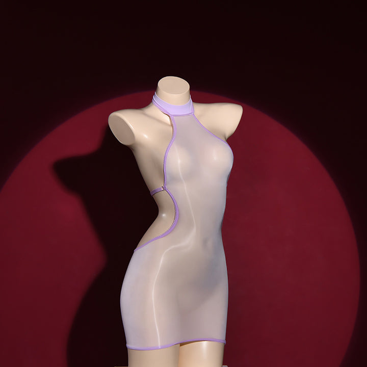 Ultra-Sheer Glossy Bodycon Dress