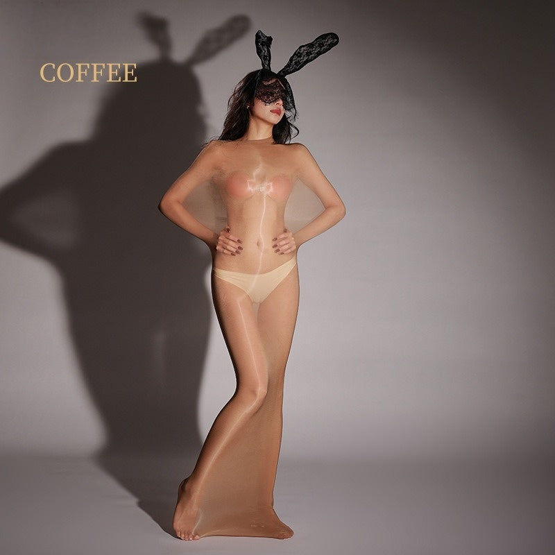 5D Ultra-Sheer Seamless Shiny Bodystocking Sleep Sack (Unisex, Plus Size)