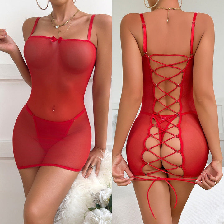 Suspender see-through backless sexy hollow body shaper