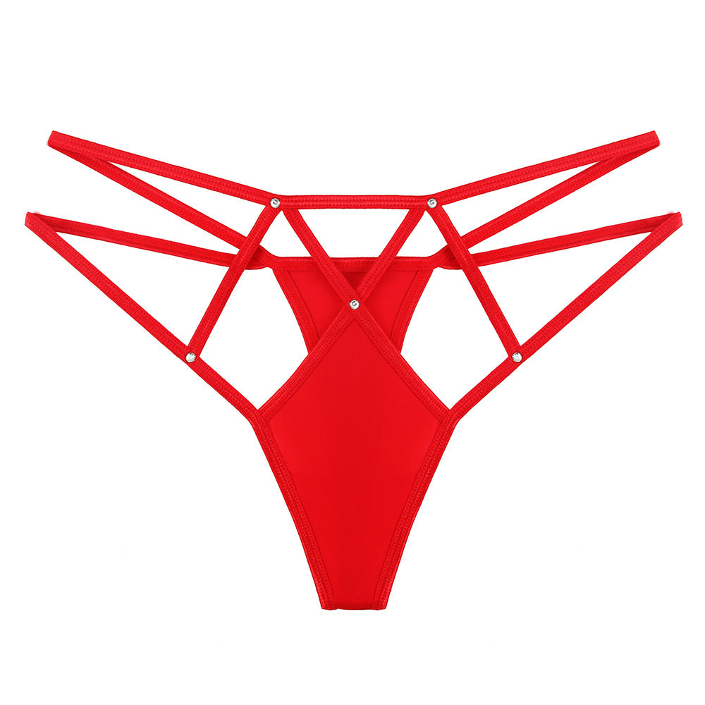 Hot diamond seamless breathable ice silk cross hollow underwear