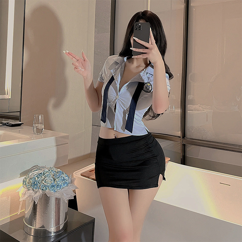 Sexy business suit role play tight uniform