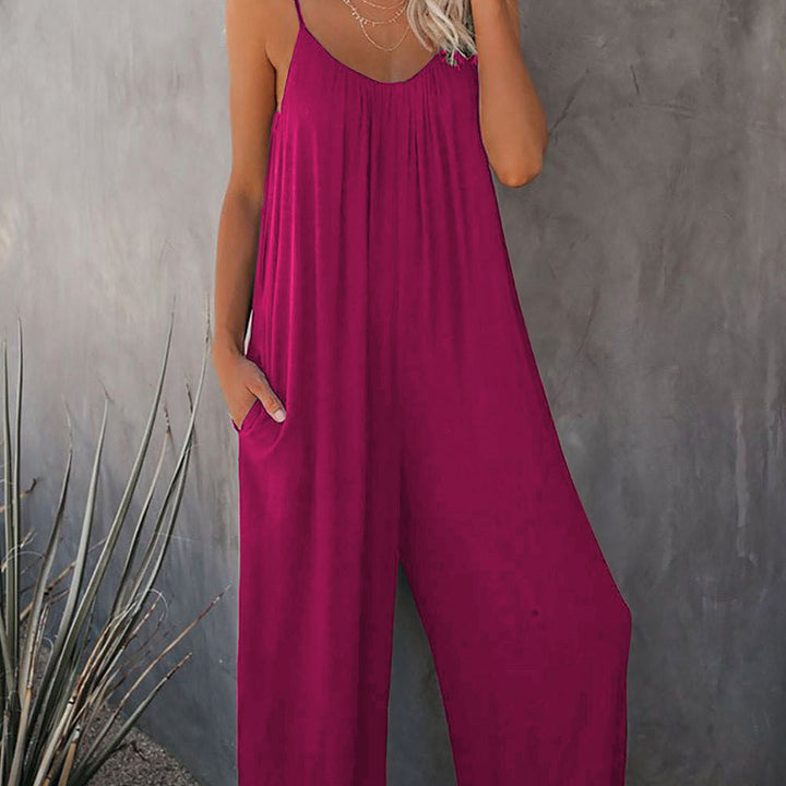 Spaghetti Strap Wide Leg Jumpsuit