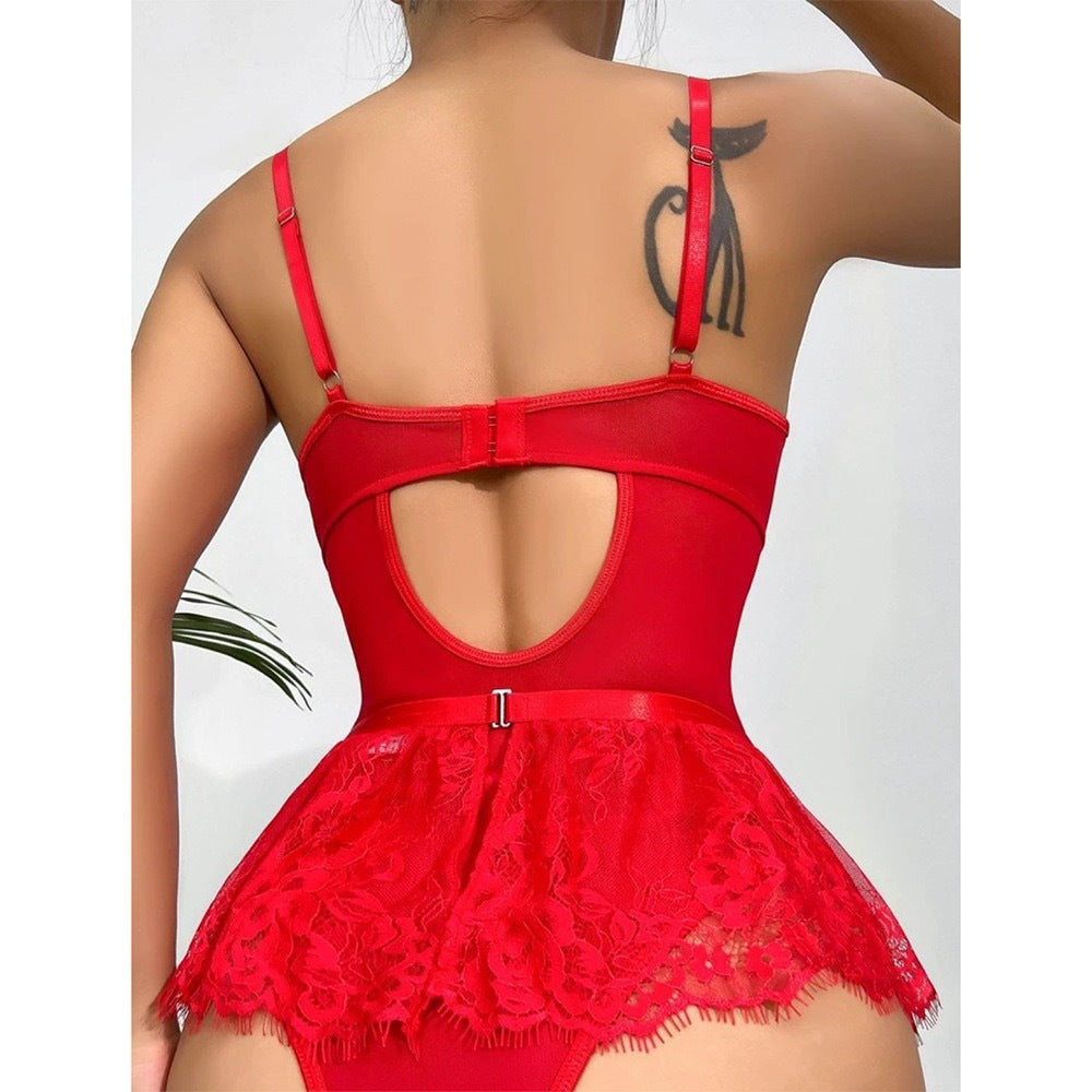Tempting lace embroidery Valentine's Day passion uniform