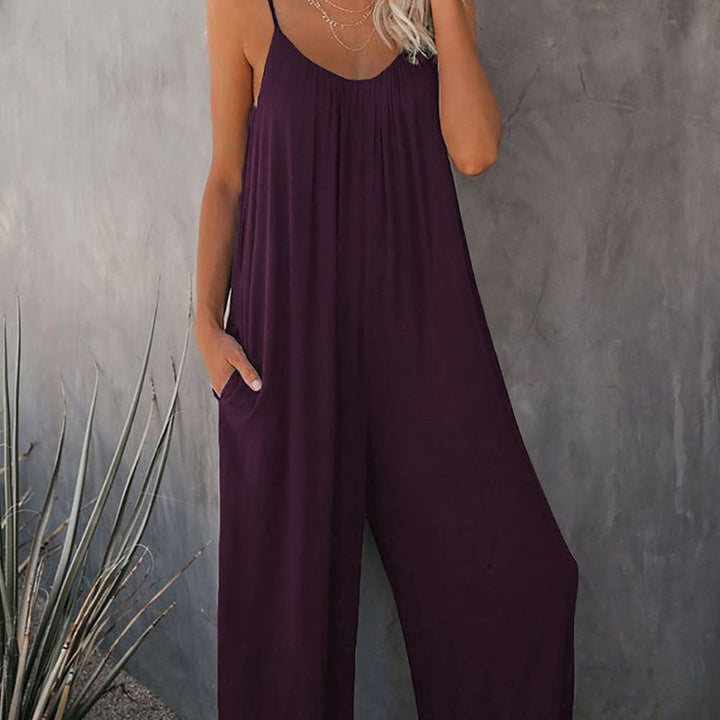 Spaghetti Strap Wide Leg Jumpsuit