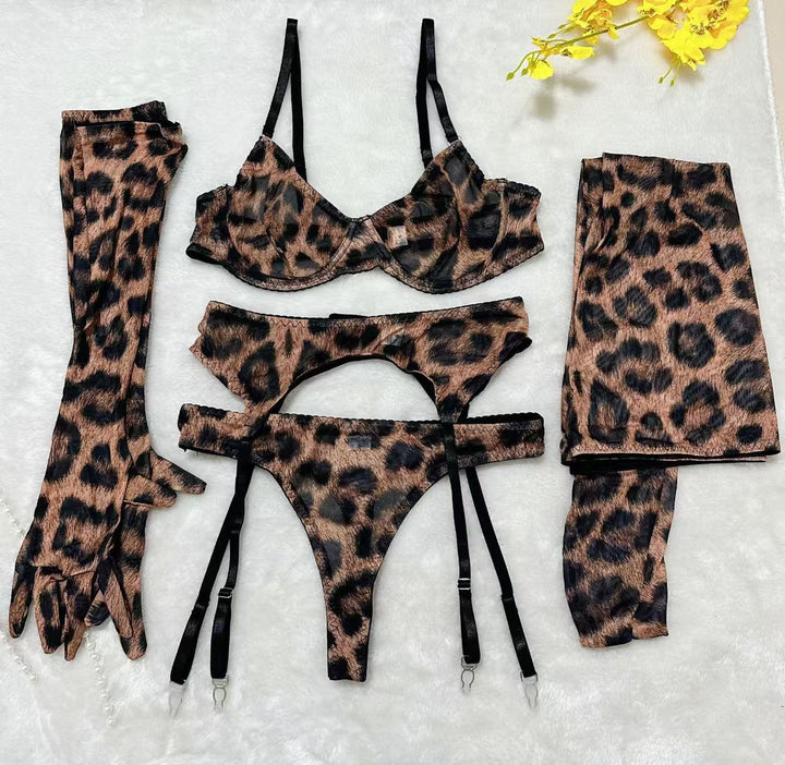 Colorful Mesh Push-up Bra Set