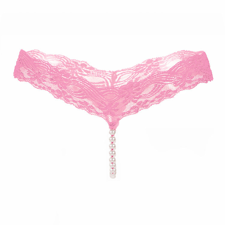 Transparent seamless pearl thong