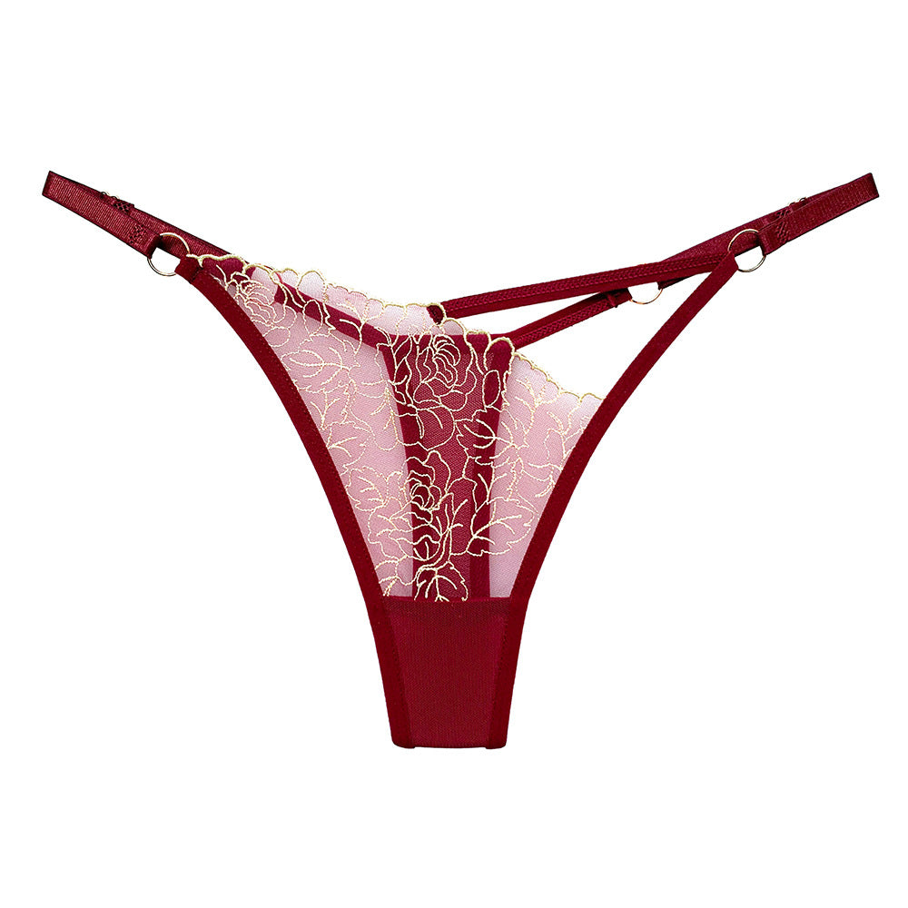 Lace V-shaped thong