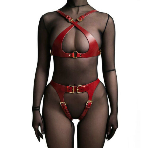 Adult leather bondage clothing