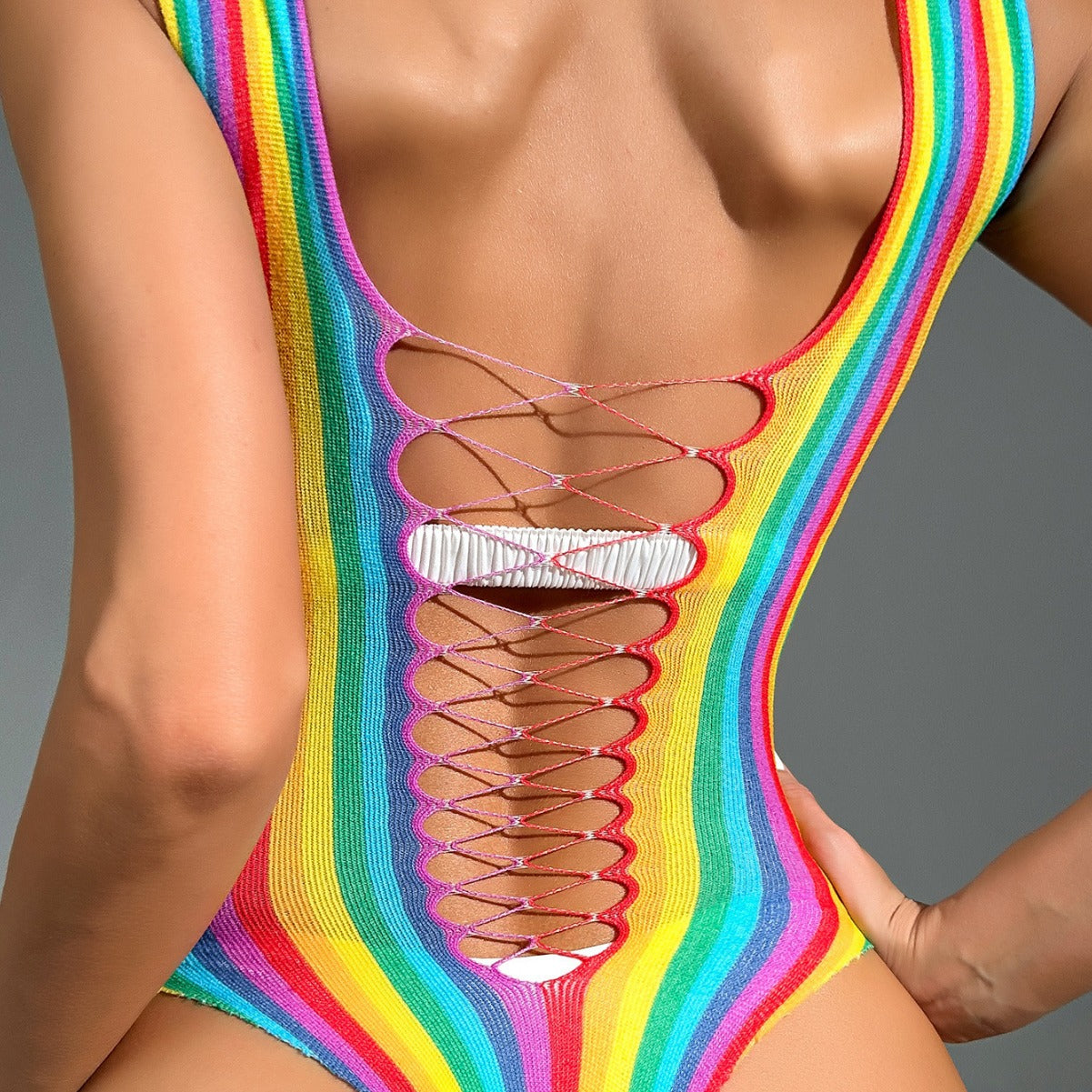 Sexy lingerie V-shaped temptation transparent pajamas