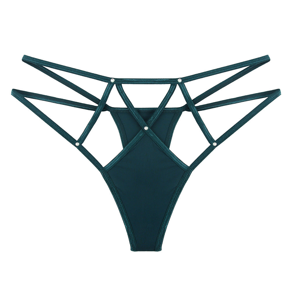 Hot diamond seamless breathable ice silk cross hollow underwear