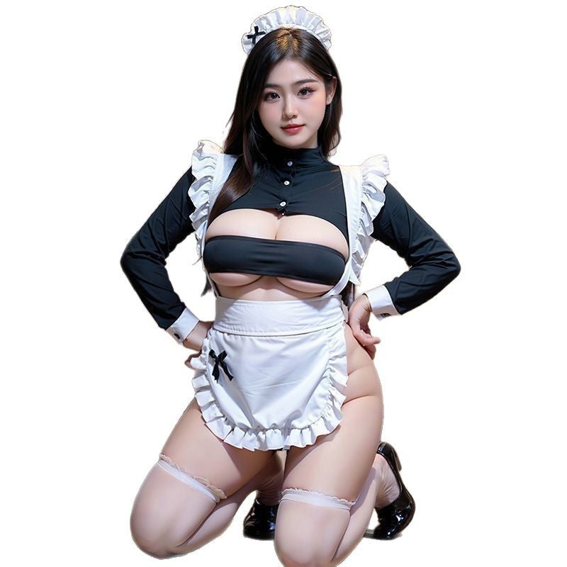 High-Cut Maid-Inspired Costume Set