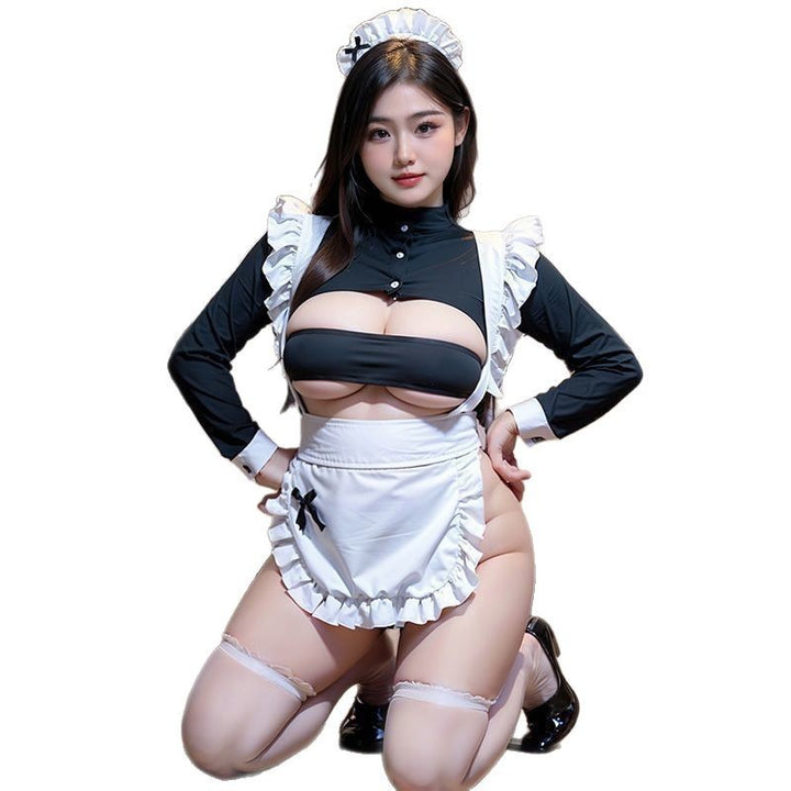 High-Cut Maid-Inspired Costume Set