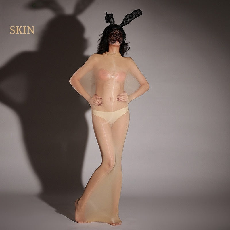 5D Ultra-Sheer Seamless Shiny Bodystocking Sleep Sack (Unisex, Plus Size)