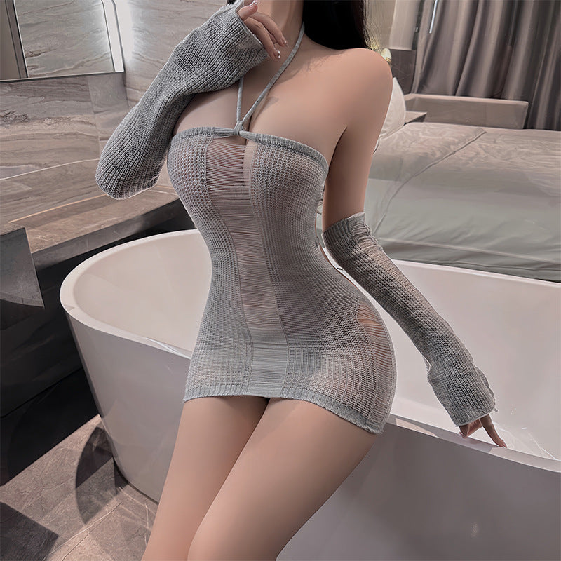 Backless sweater suit uniform