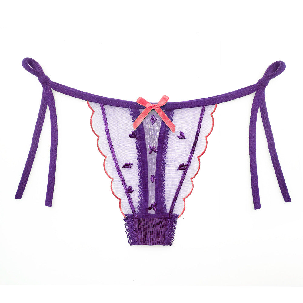 Japanese girl jacquard tulle breathable thong