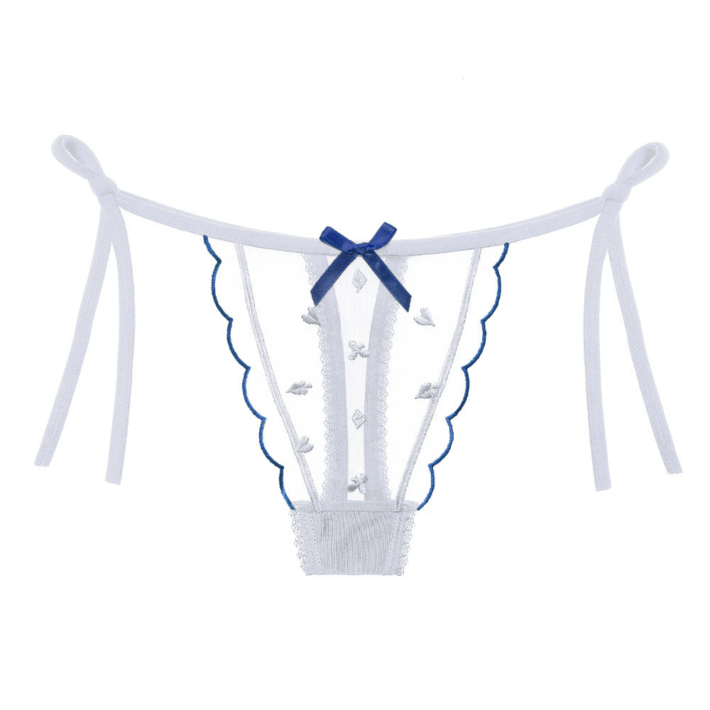 Japanese girl jacquard tulle breathable thong