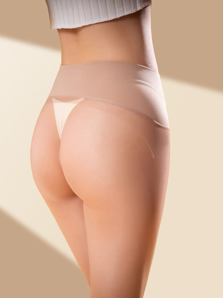 Seamless Black Velvet Silky Pantyhose