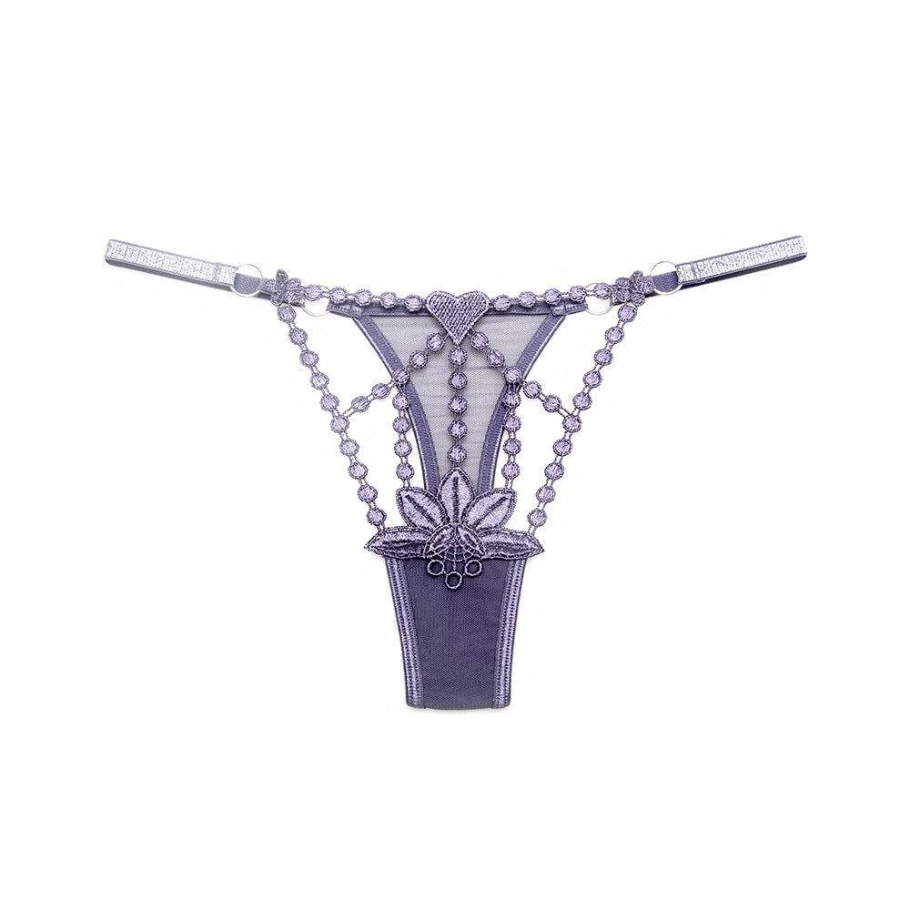 Ultra-thin hollow embroidery thin strap temptation underwear