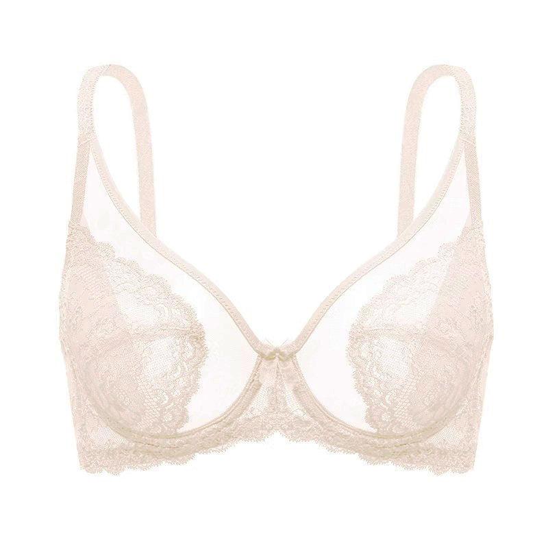 Plus-Size Sheer Lace Underwire Full-Cup Bra