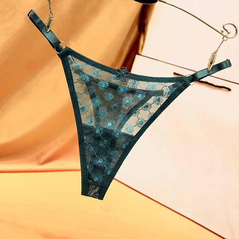 Floral Jacquard Thong