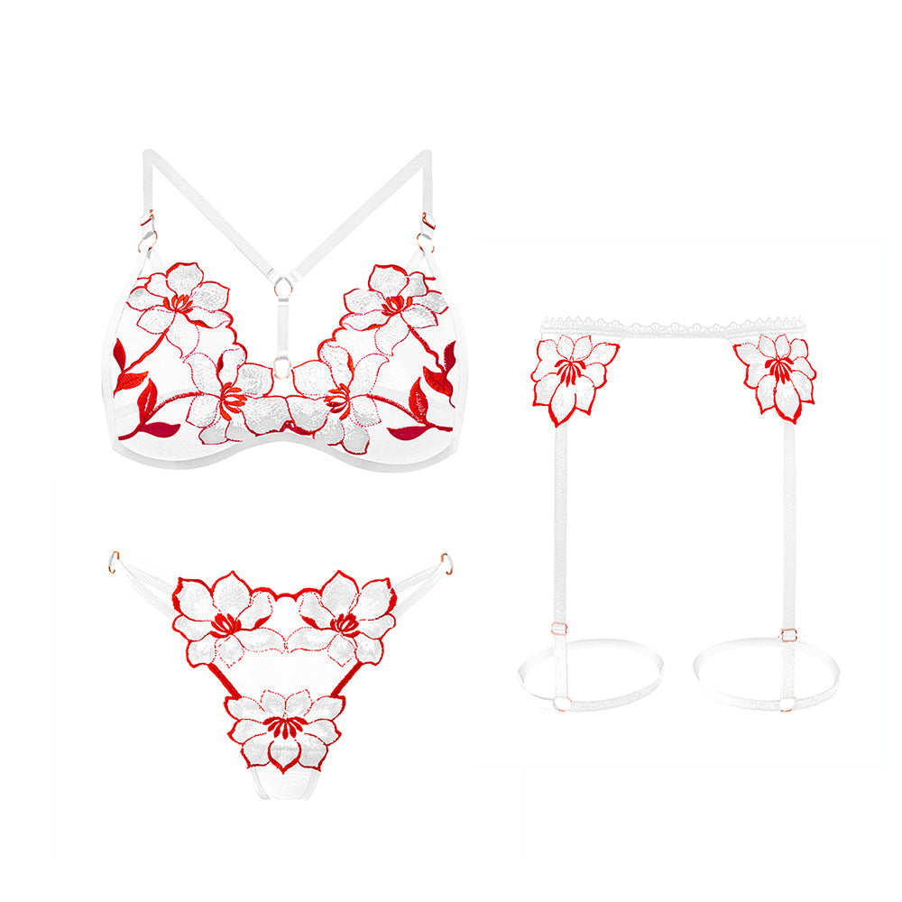 Tempting Sexy Panties and Garters Three-piece Set