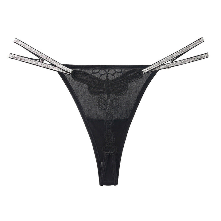 Ice Silk Seamless Sexy Water-soluble Flower Embroidery Temptation Thong