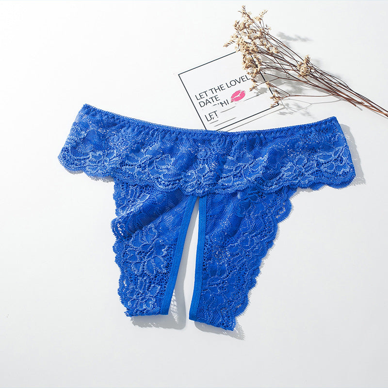 Tempting open crotch lace sexy panties