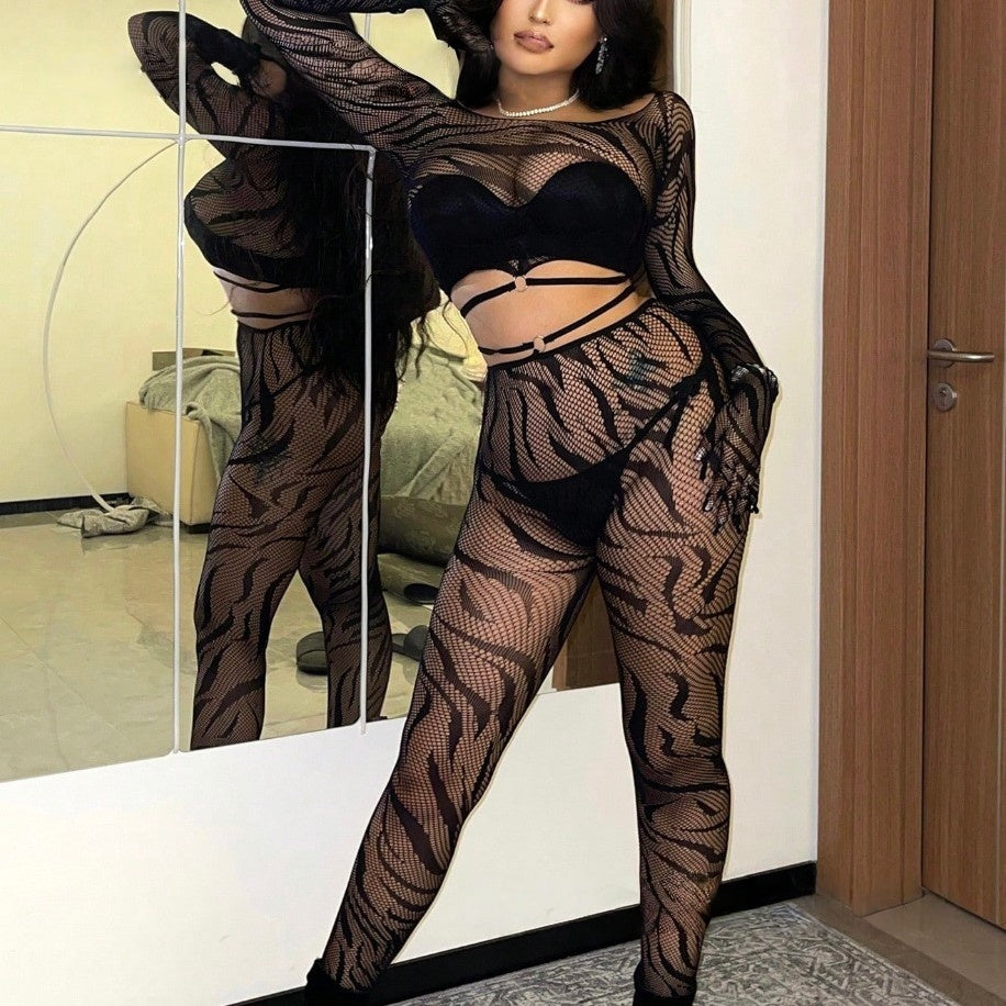 Sheer Two-Piece Bodystocking Set