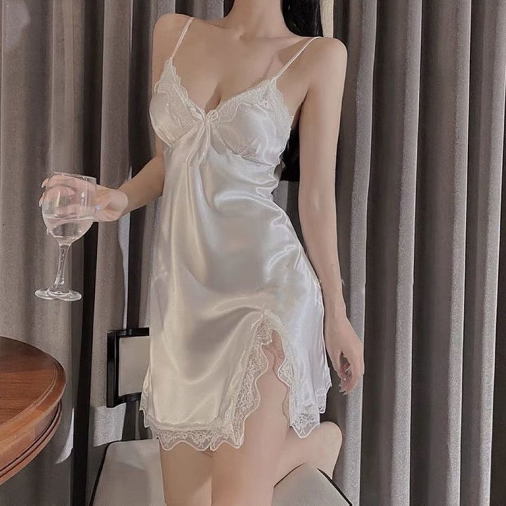 Lace Sexy Satin Chiffon Suspender Nightdress