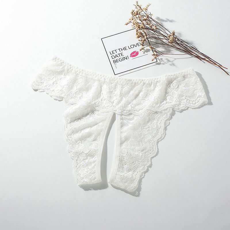 Tempting open crotch lace sexy panties