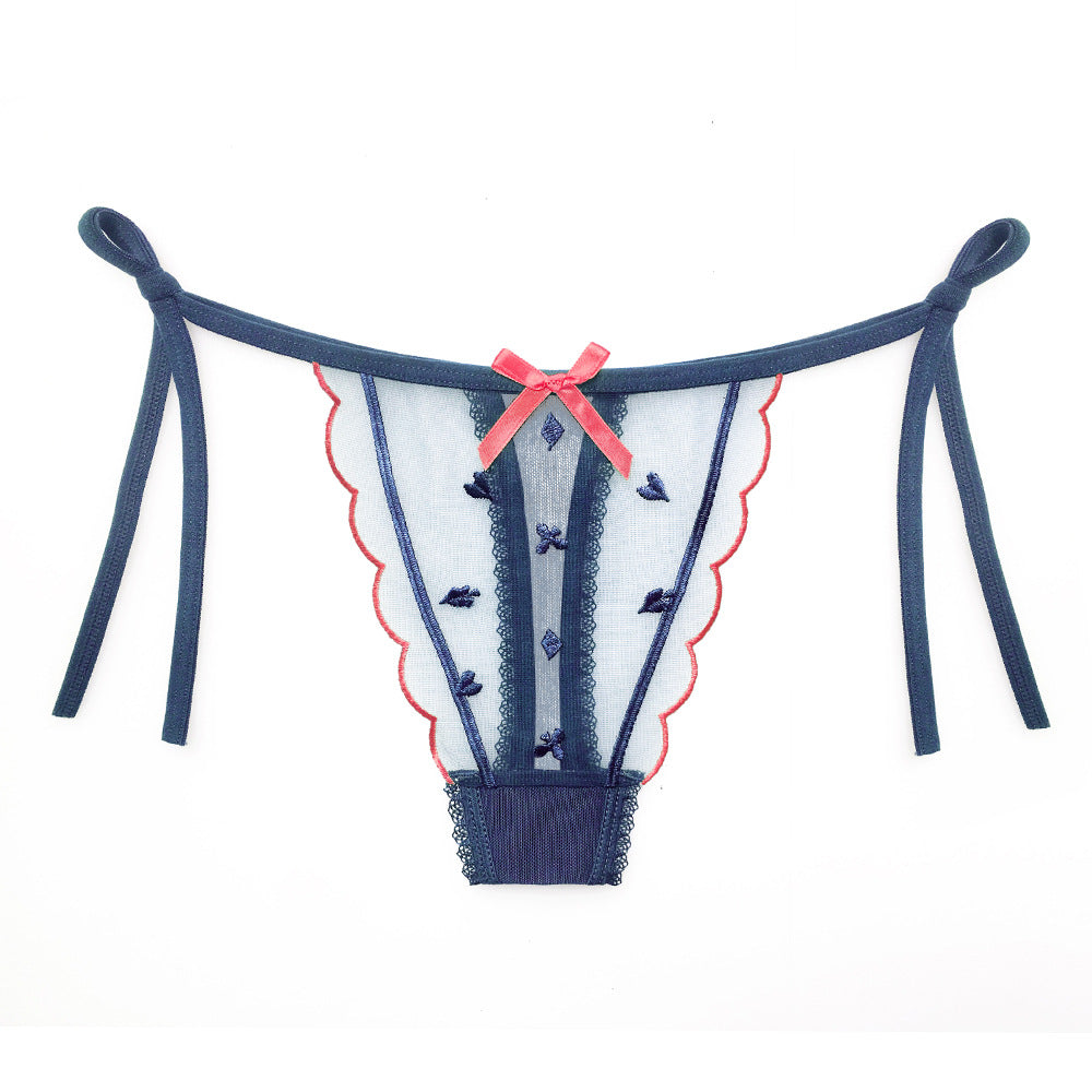 Japanese girl jacquard tulle breathable thong