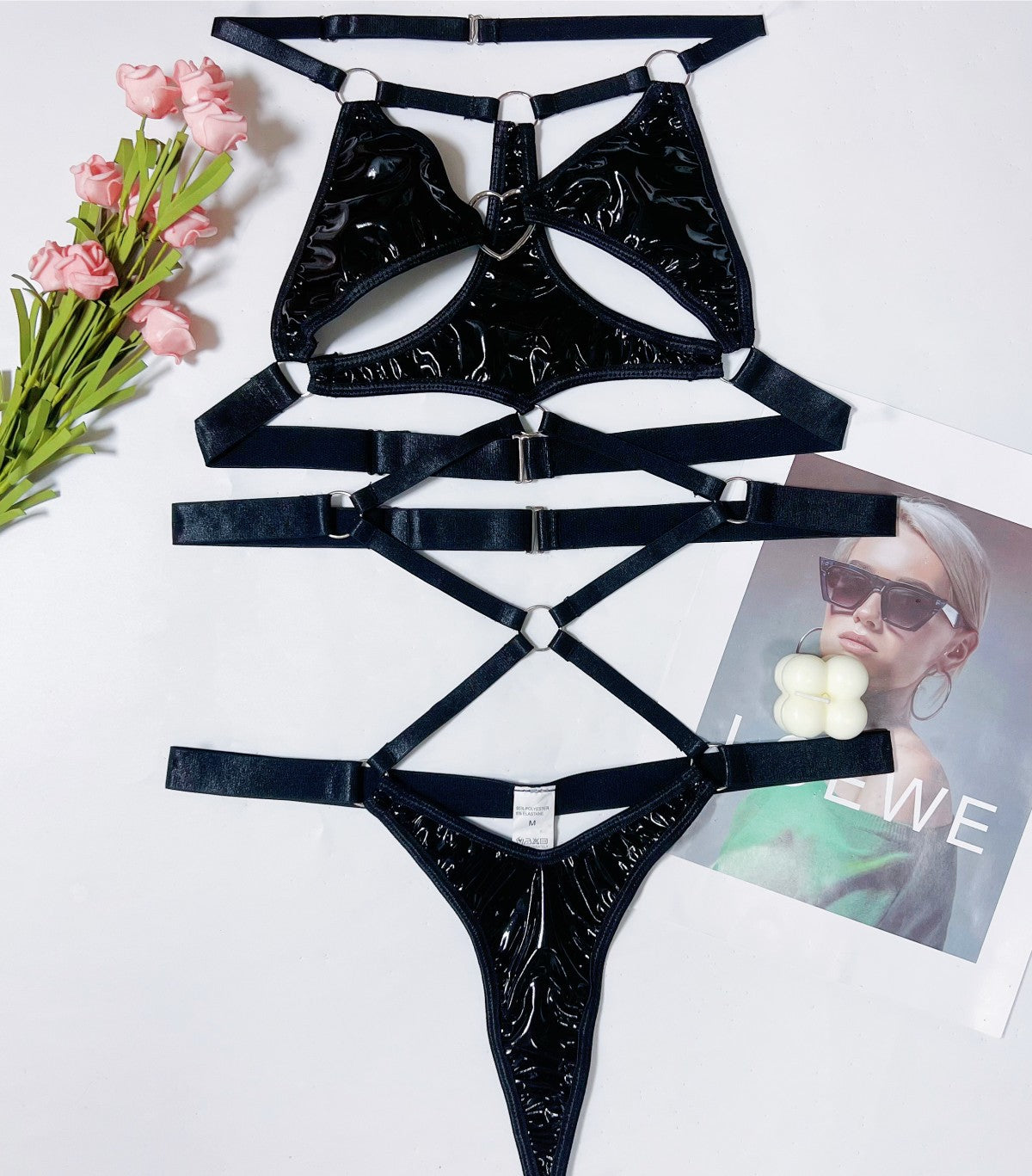 Sexy Girl Leather Suspender Sexy Costume