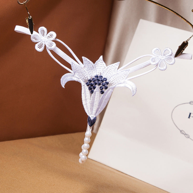 Hollow Pearl Flower Thong