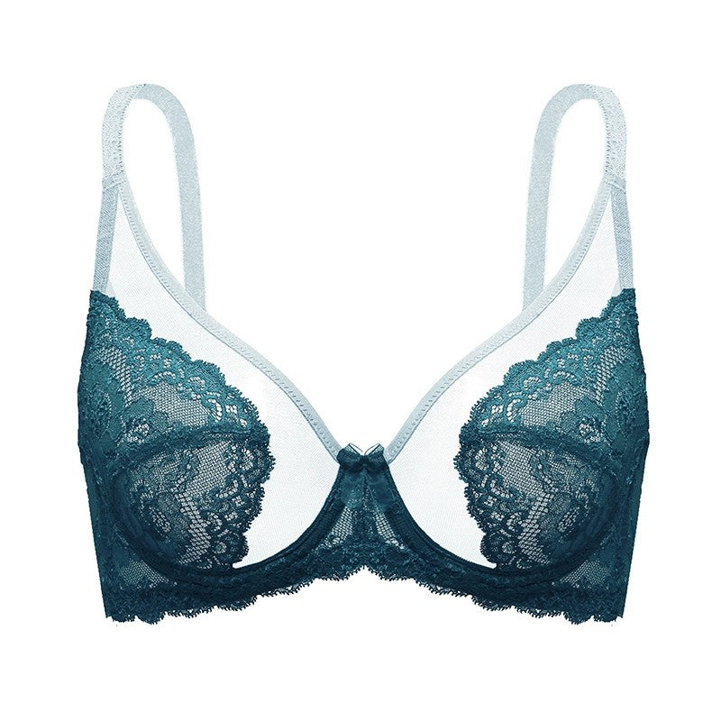 Plus-Size Sheer Lace Underwire Full-Cup Bra