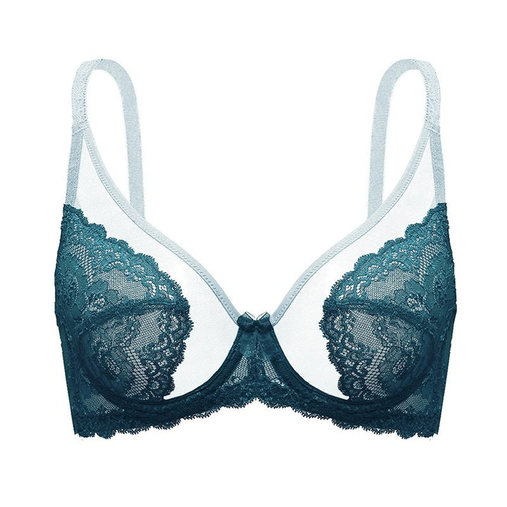 Plus-Size Sheer Lace Underwire Full-Cup Bra