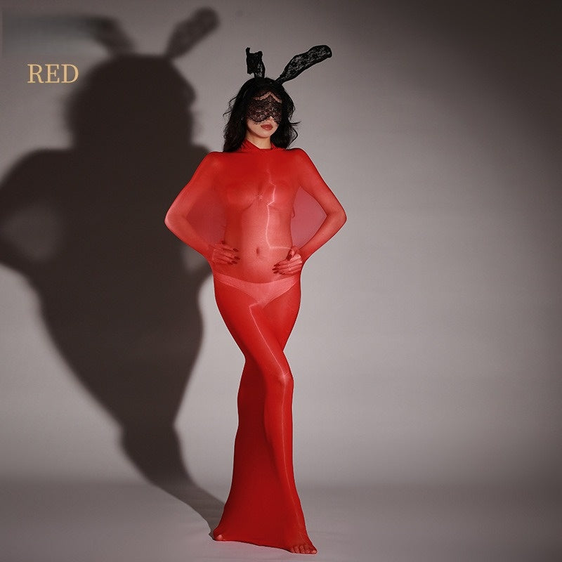 5D Ultra-Sheer Seamless Shiny Bodystocking Sleep Sack (Unisex, Plus Size)