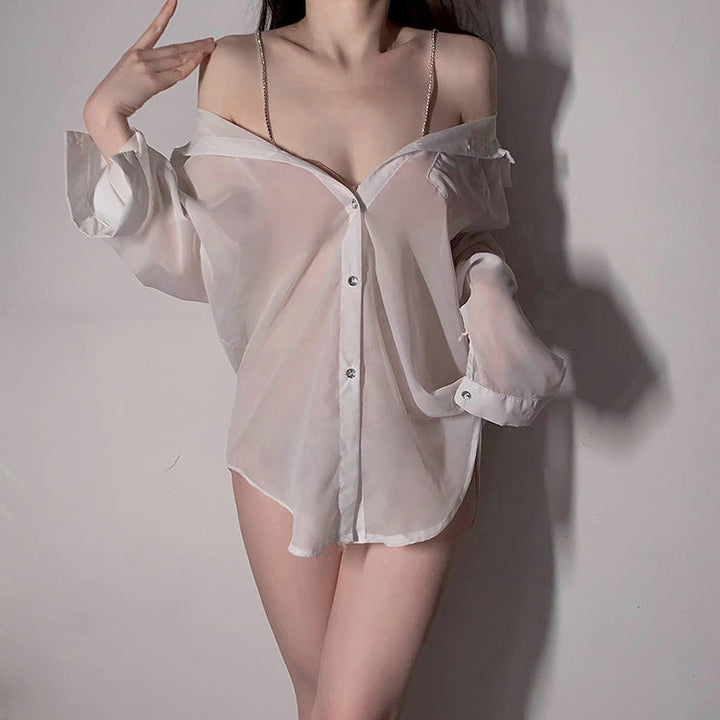 Sexy suspender shirt pajamas