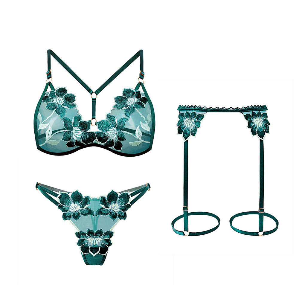Tempting Sexy Panties and Garters Three-piece Set