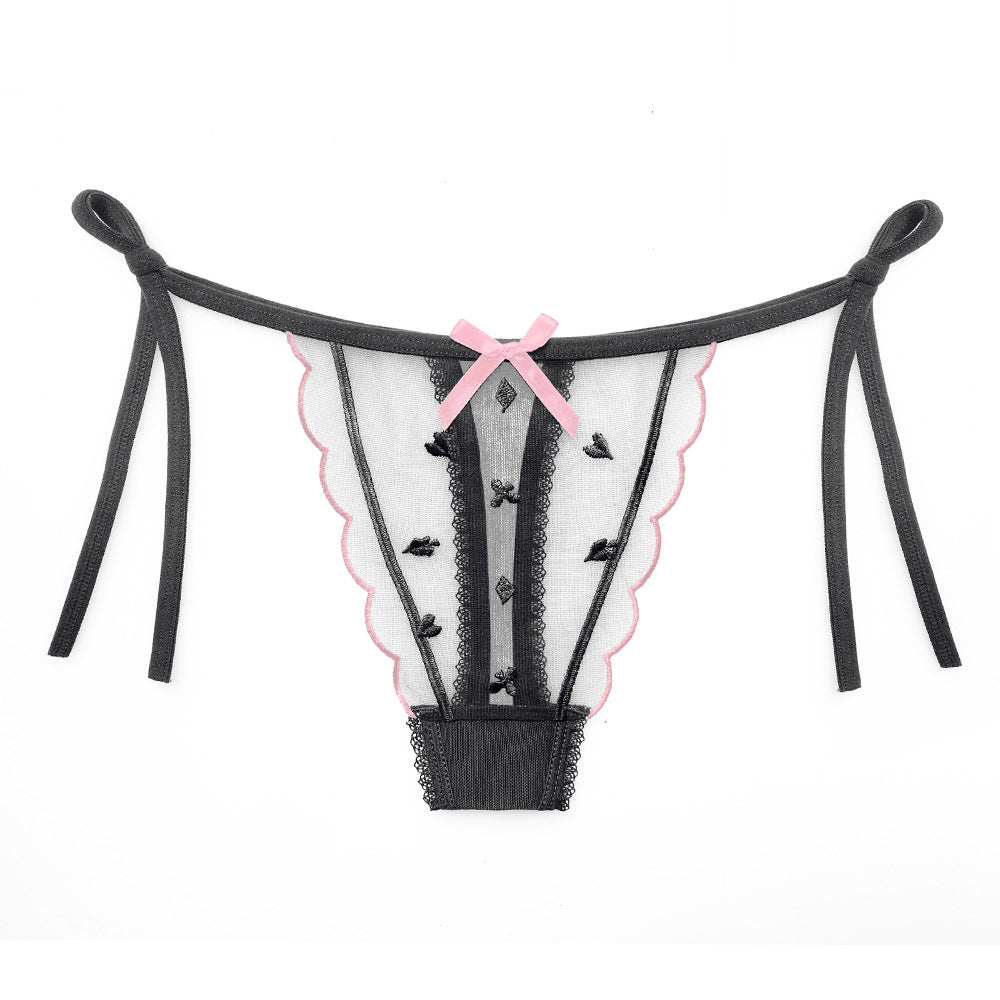 Japanese girl jacquard tulle breathable thong