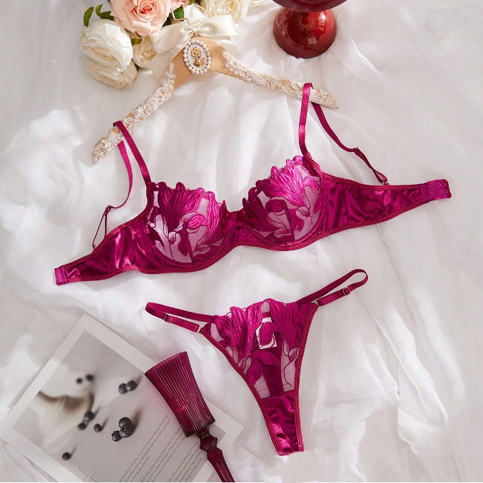 Embroidered Sexy Lingerie Bra Set