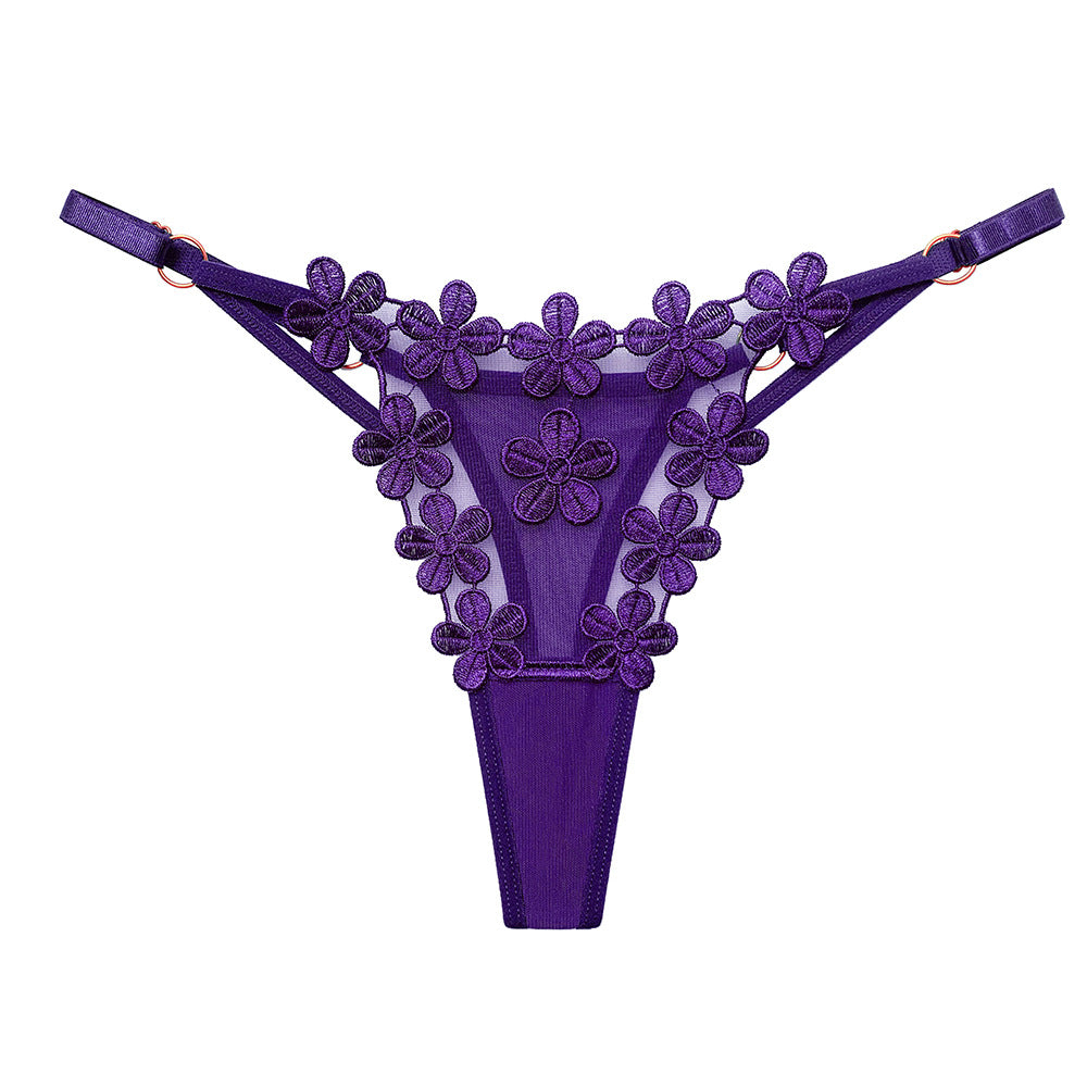 Mesh sexy breathable adjustable thin strap thong
