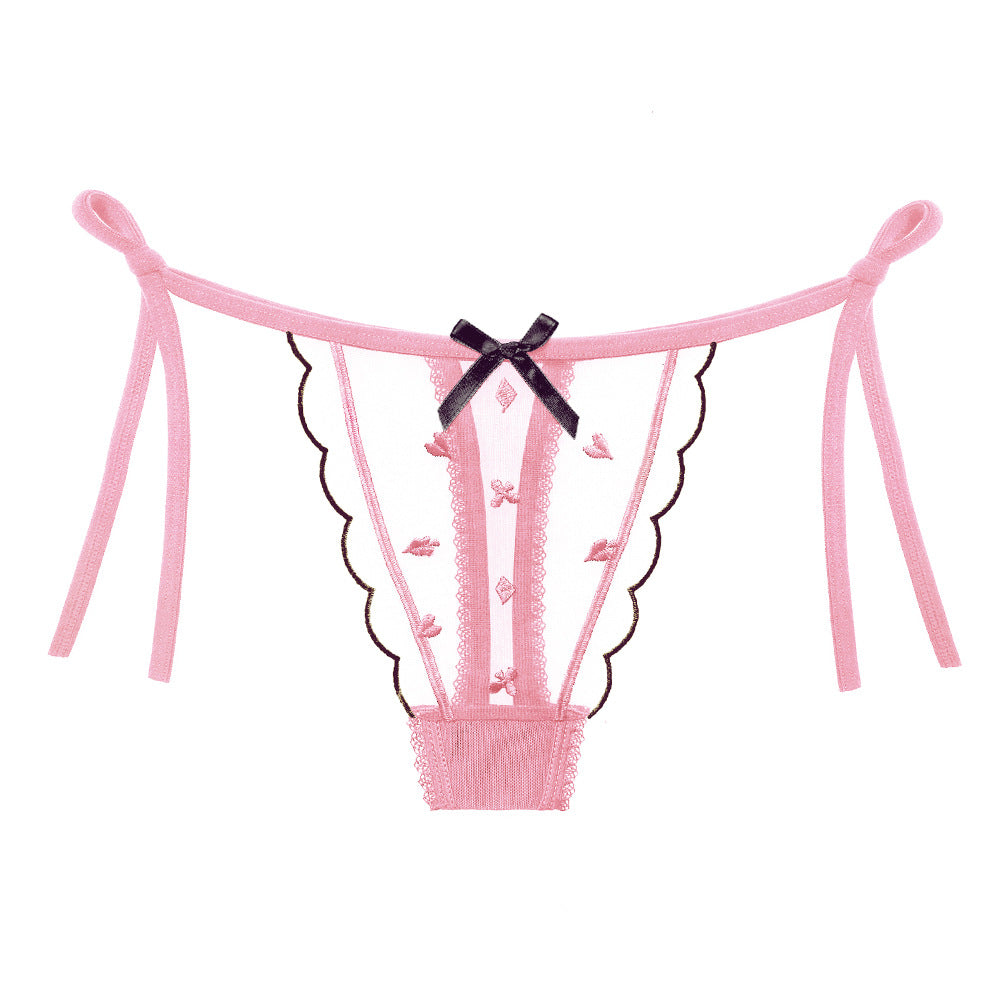 Japanese girl jacquard tulle breathable thong