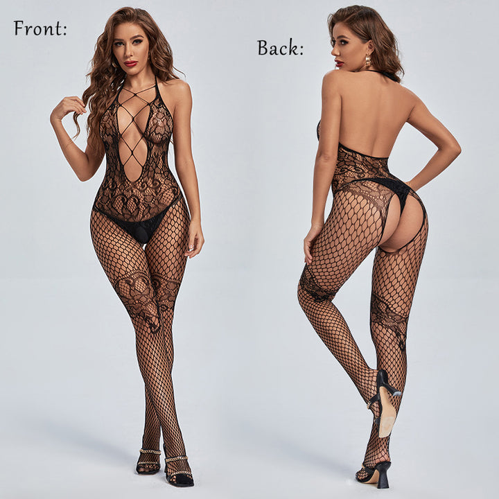 Tearable backless bodysuit stockings