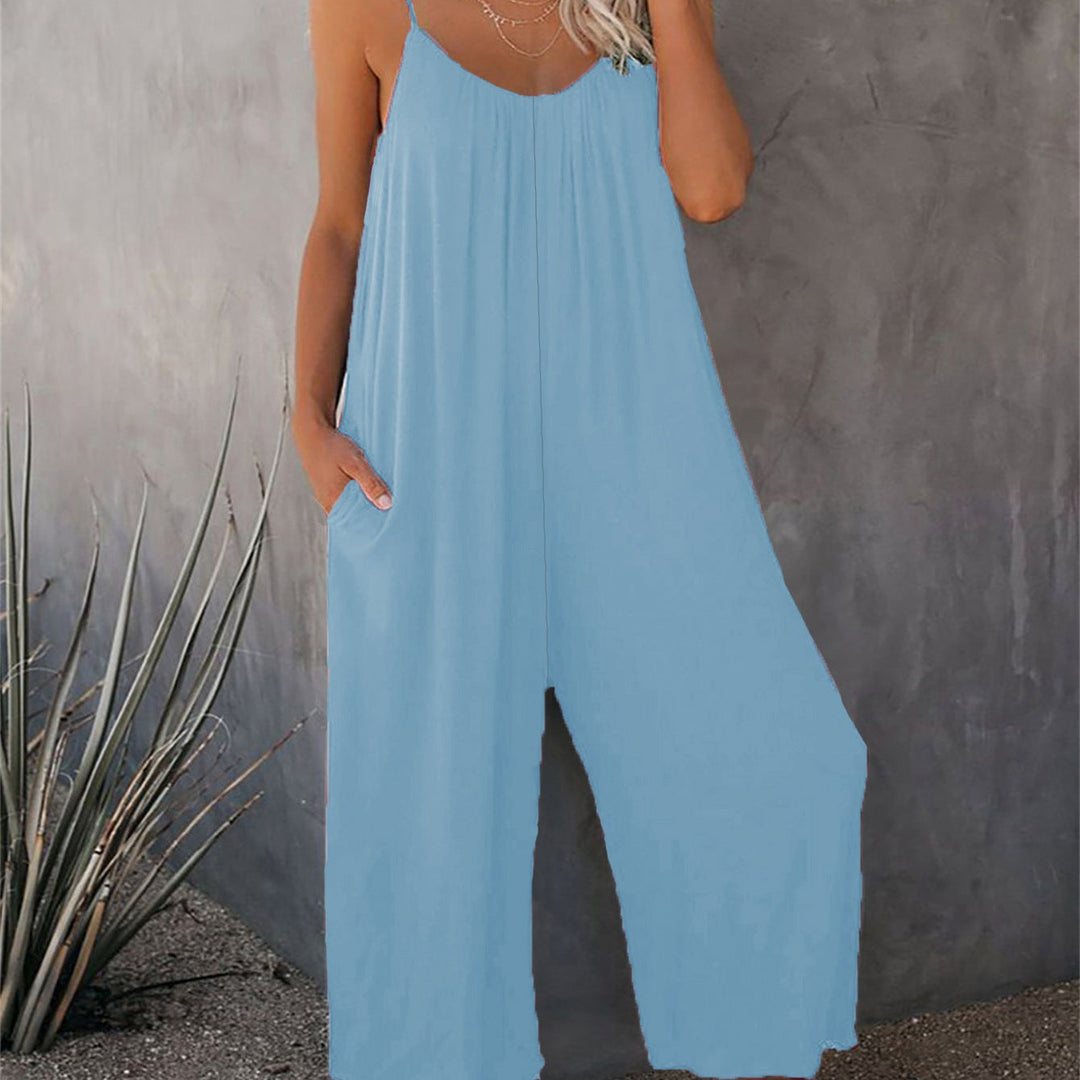 Spaghetti Strap Wide Leg Jumpsuit