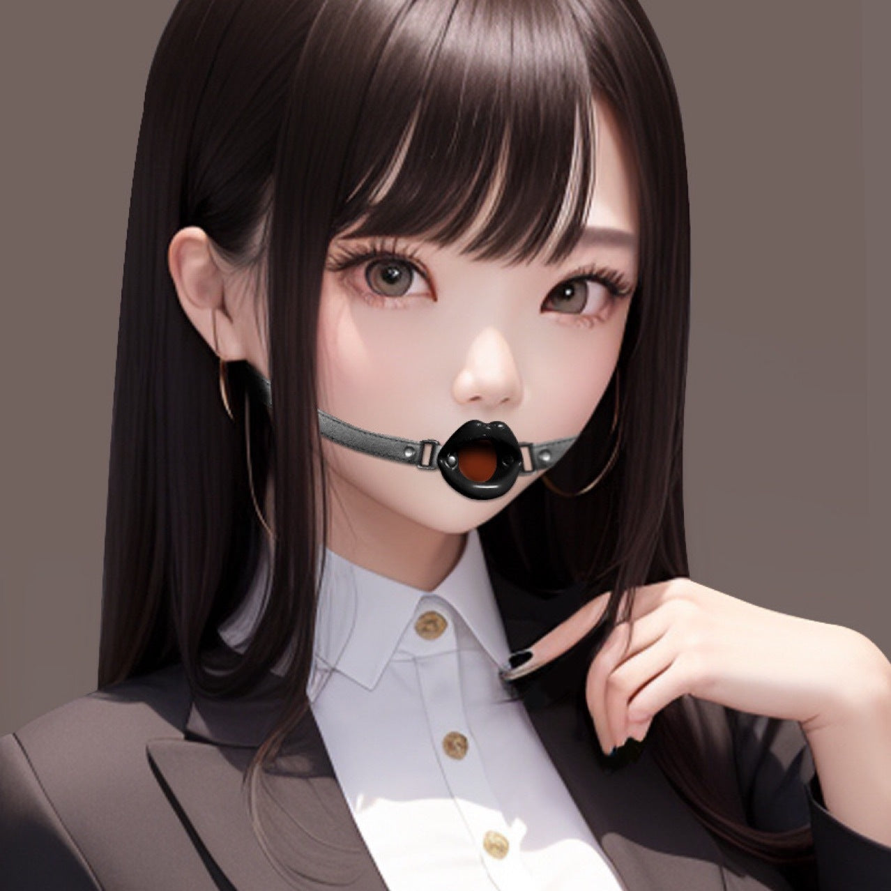 SM Leather Ball Gag – Seductive BDSM Mouth Restraint