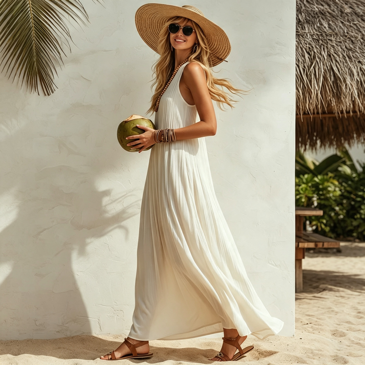 Relaxed Halter Neck Resort Maxi Dress