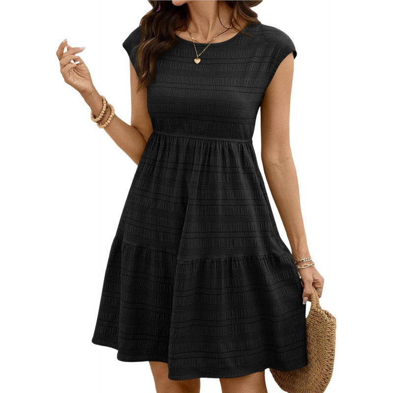 Relaxed Smocked A-Line Mini Dress