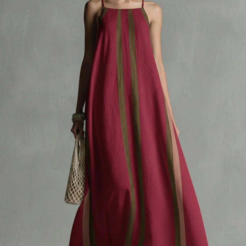 Striped Spaghetti Strap Maxi Dress