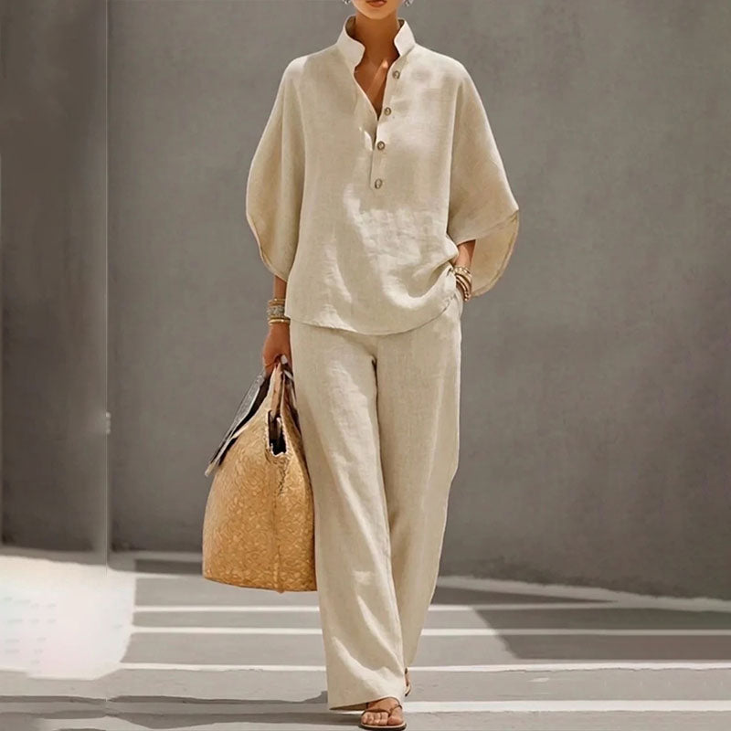 Effortless Linen Blend Two-Piece Set